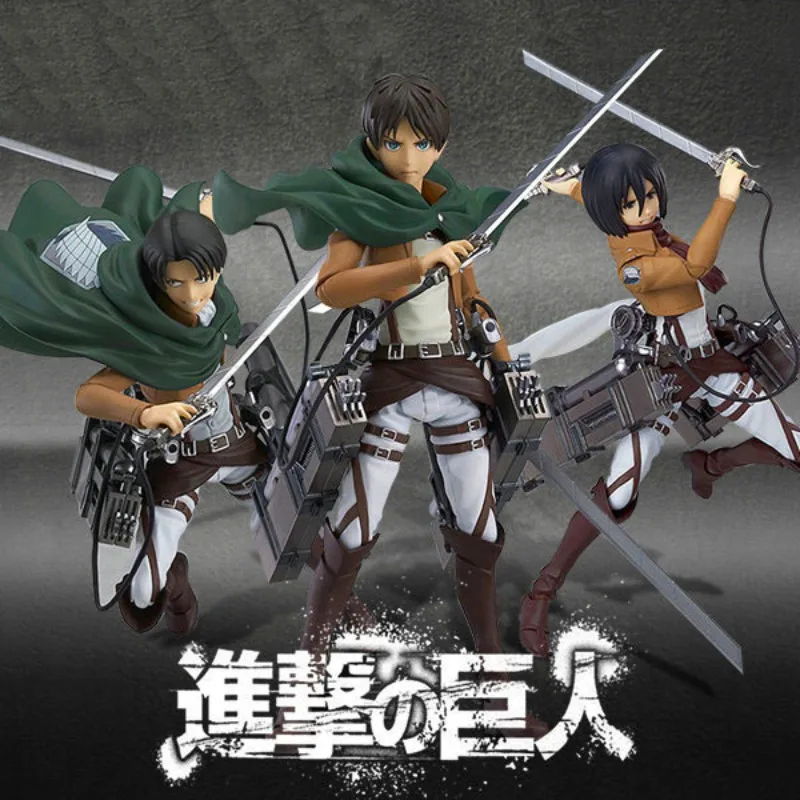 

19cm Anime Figure Toys Attack Giant Figma Commander Levi Allen Mikasa Joint Movable Action Figure Model Toy Birthday Gift