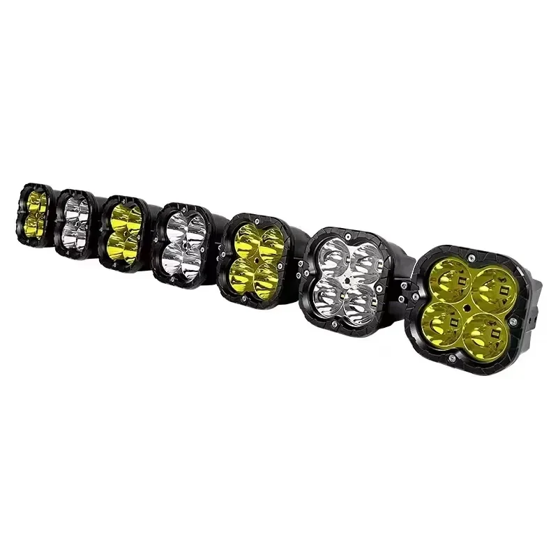 JOPOWER New Square Driving Light 7 Pods Off-Road LED Light Bar with DRL Kit for UTV ATV 4x4 Offroad