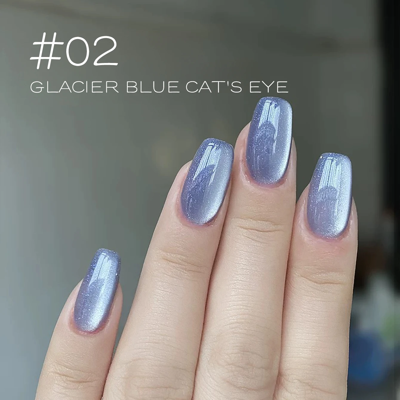 MIANEL Glacier Blue Cat Eye Gel Nail Polish Sparkling Icy Transparent Crystal Nail Art for Spring Summer 2026