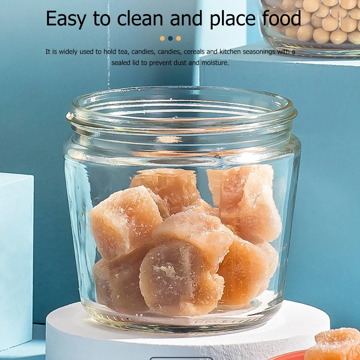 

1Set Clear Glass Sealed Storage Can Food Container Red Green Lid for Kitchen Home Tea Candy Grain Glass Storage Can