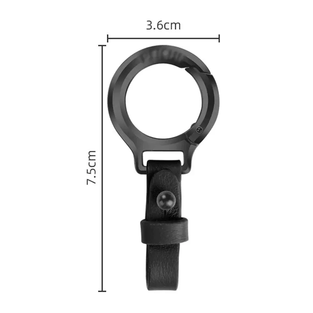 Titanium Legering Koeienhuid Lederen Sleutelhanger Autosleutel Houder Draagbare Taille Gesp Kleine Sleutelhangers Voor Mannen Vrouwen Gift2027