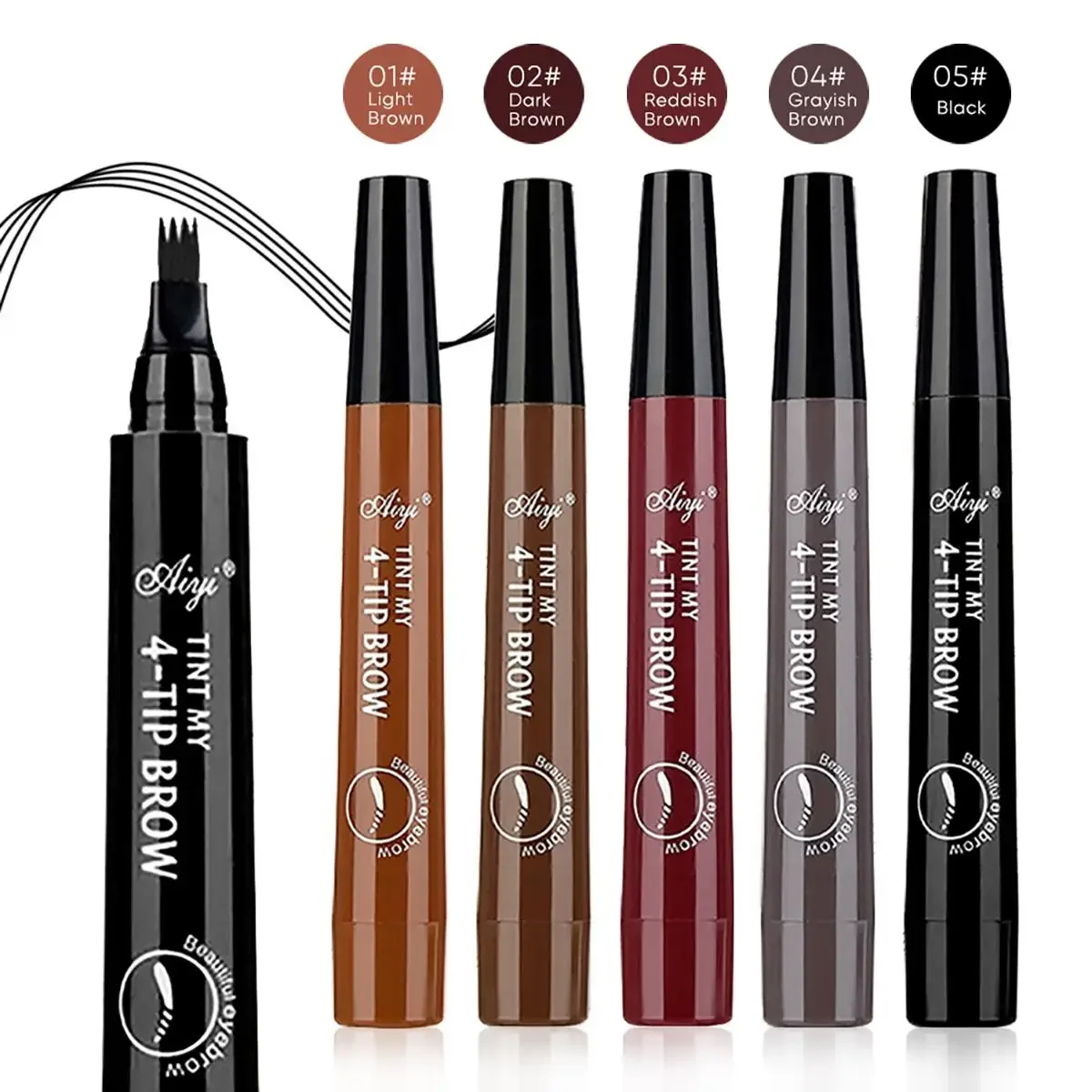 Penna per sopracciglia Sopracciglio Tatuaggio Matita per trucco per sopracciglia nera liquida impermeabile Microblading