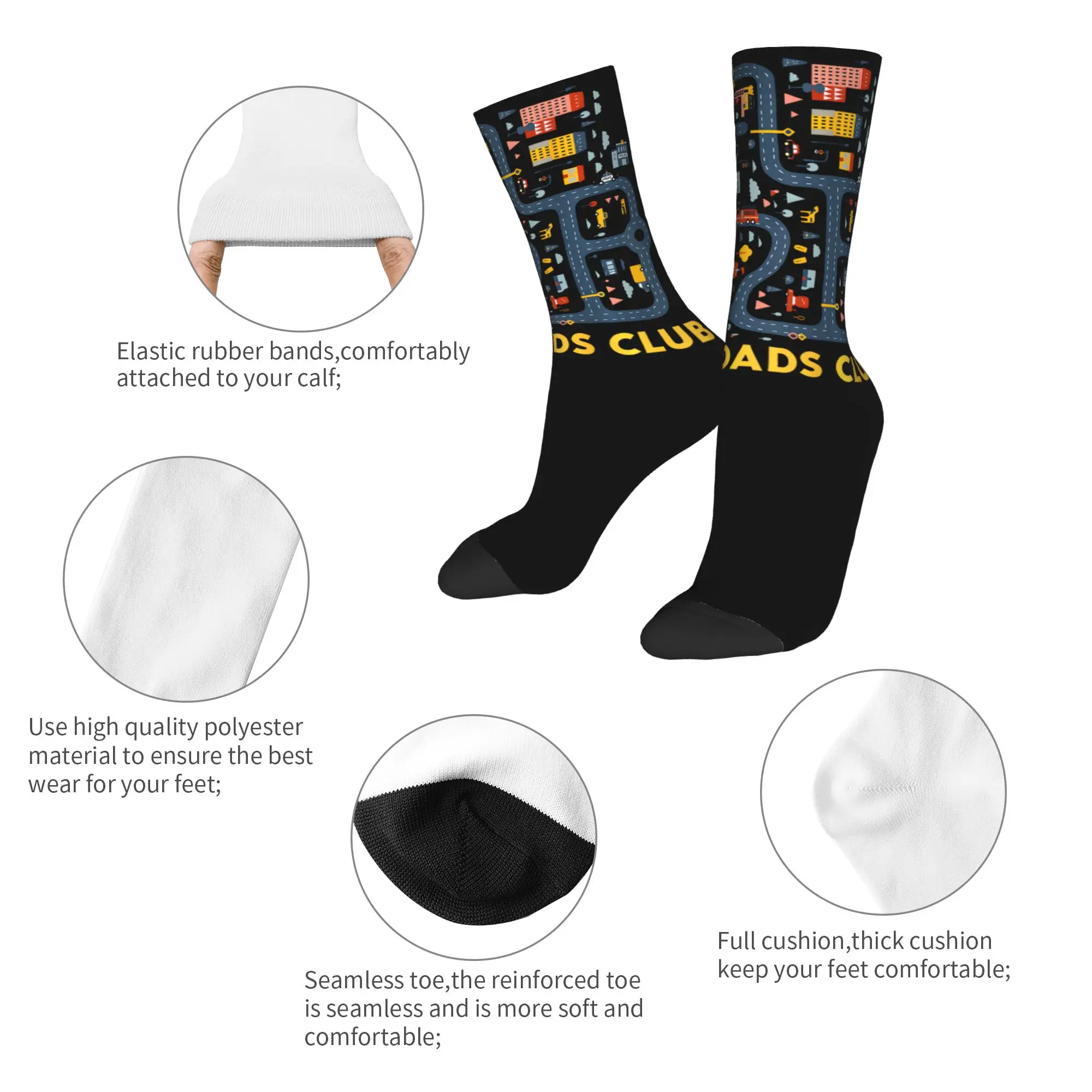 Tired Dads Club Car Race Track On Dad Socks Men Women Polyester Fashion  Socks Harajuku Spring Summer Autumn Winter Socks