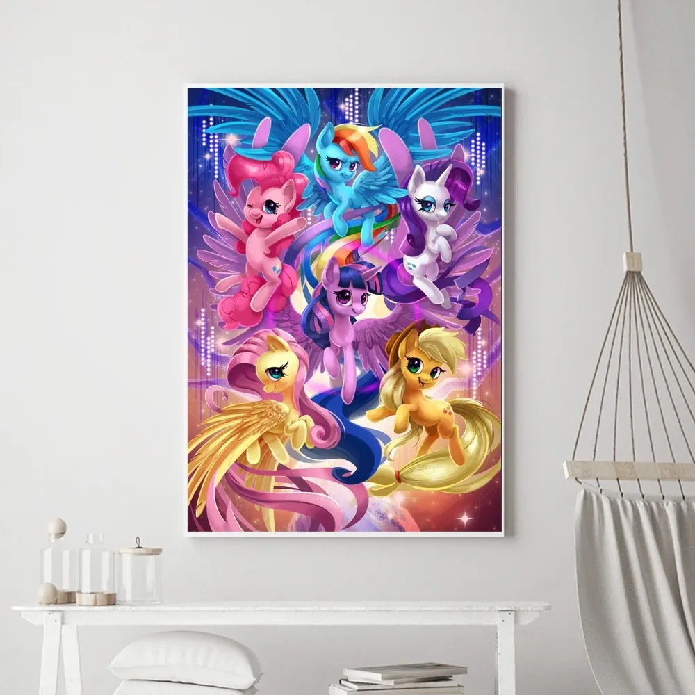 M-My Cartoon Little P-Pony Poster Prints Poster Wall Painting Bedroom Living Room Wall Bar Restaurant Sticker Small