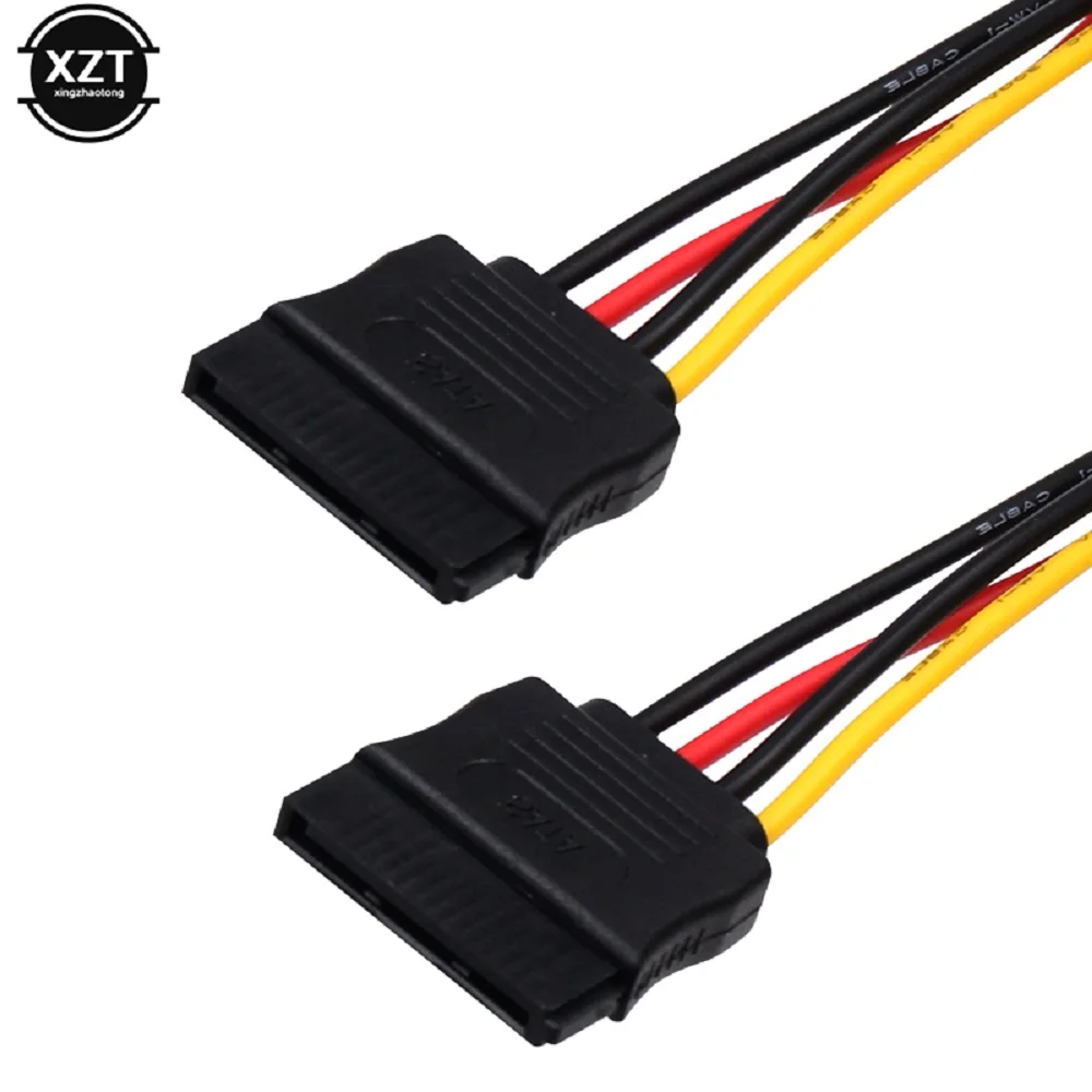 1PCS Universal SATA 15-Pin Male to 2 x 15P Female Y 15Pin Power cable HDD Splitter Universal Connector Adapter Power Cable New