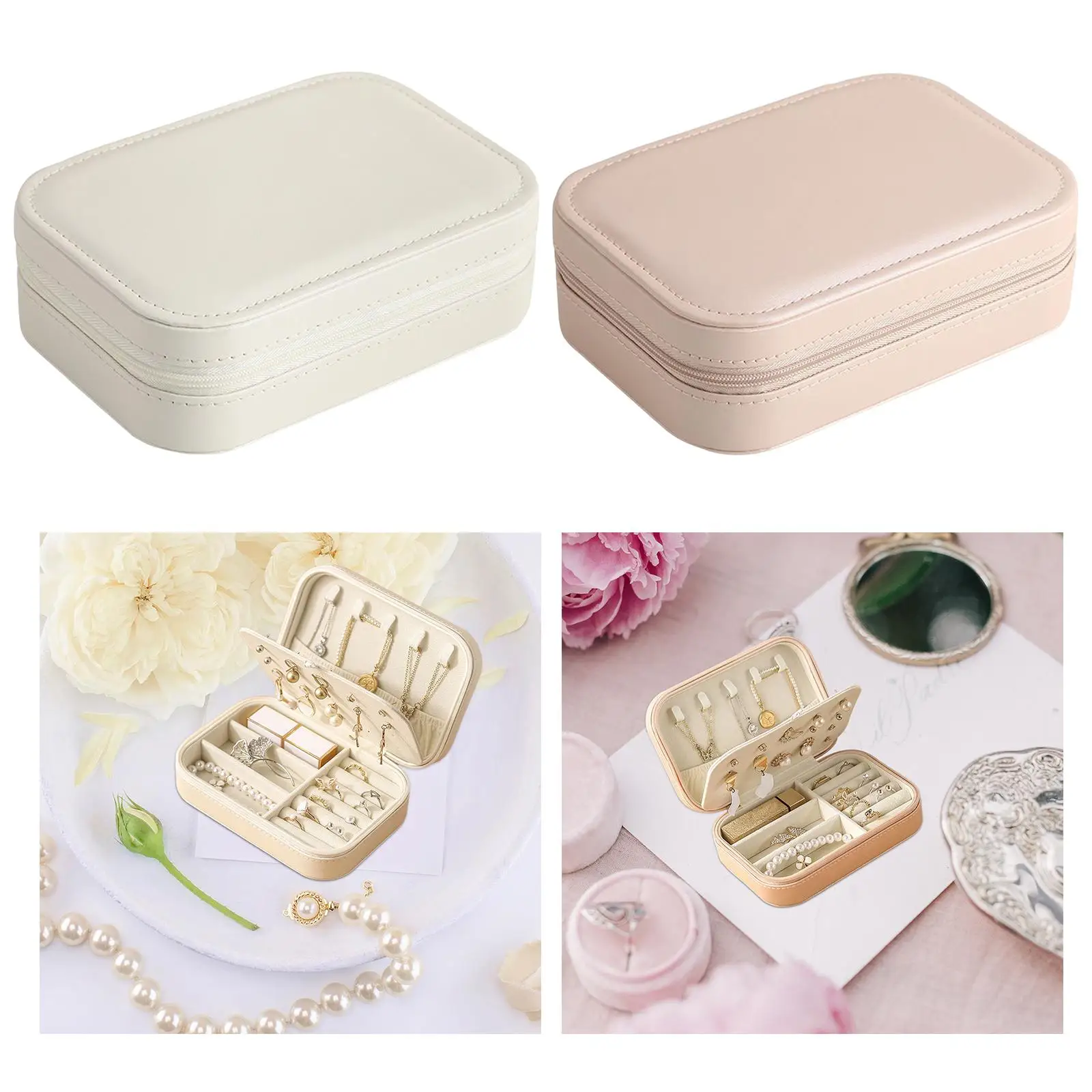 

Earrings Necklaces Travel Case Holder PU Leather Dimension 16x11.5x5cm