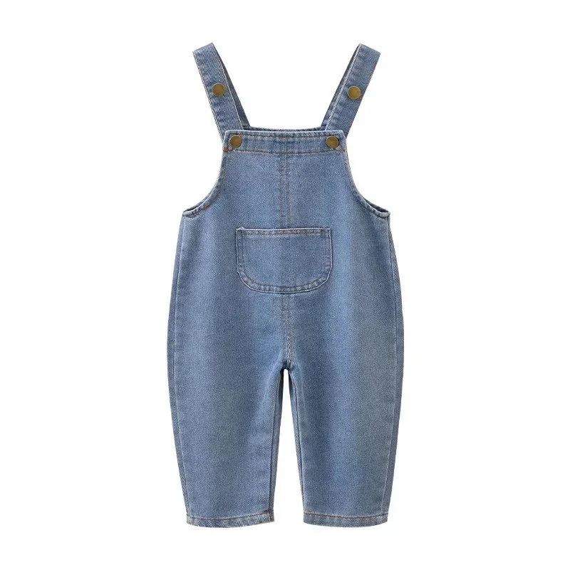 Baby Boy Solid Denim Overalls Child Jean Bib Pants Infant Jumpsuit Children\'s Clothing Kids Overalls Autumn Girls Outfits