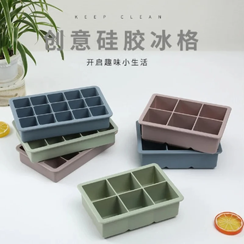 

Food Grade 16·2*11·3*4·8Cm Vierkante Vorm Ice Cube Mold Fruit Ice Cube Maker 6 Rooster Ijs tray Bar Keuken Accessoires Siliconen