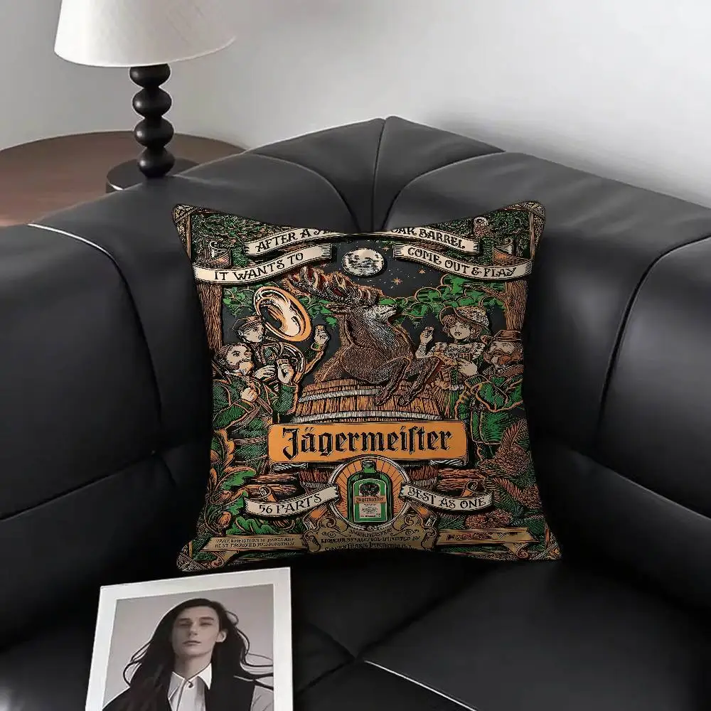 J-Jagermeister أنيمي الفيلم الكلاسيكي كيس وسادة وسادة مربعة غرفة نوم أريكة الترفيه الراحة وسادة سيارة ديكور المنزل #5