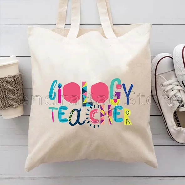 

Funny Science Biology School Teacher Gifts Cute DNA Biologist Canvas Shoulder Tote Bag Fashion Shopper Reusable Cotton Handbags