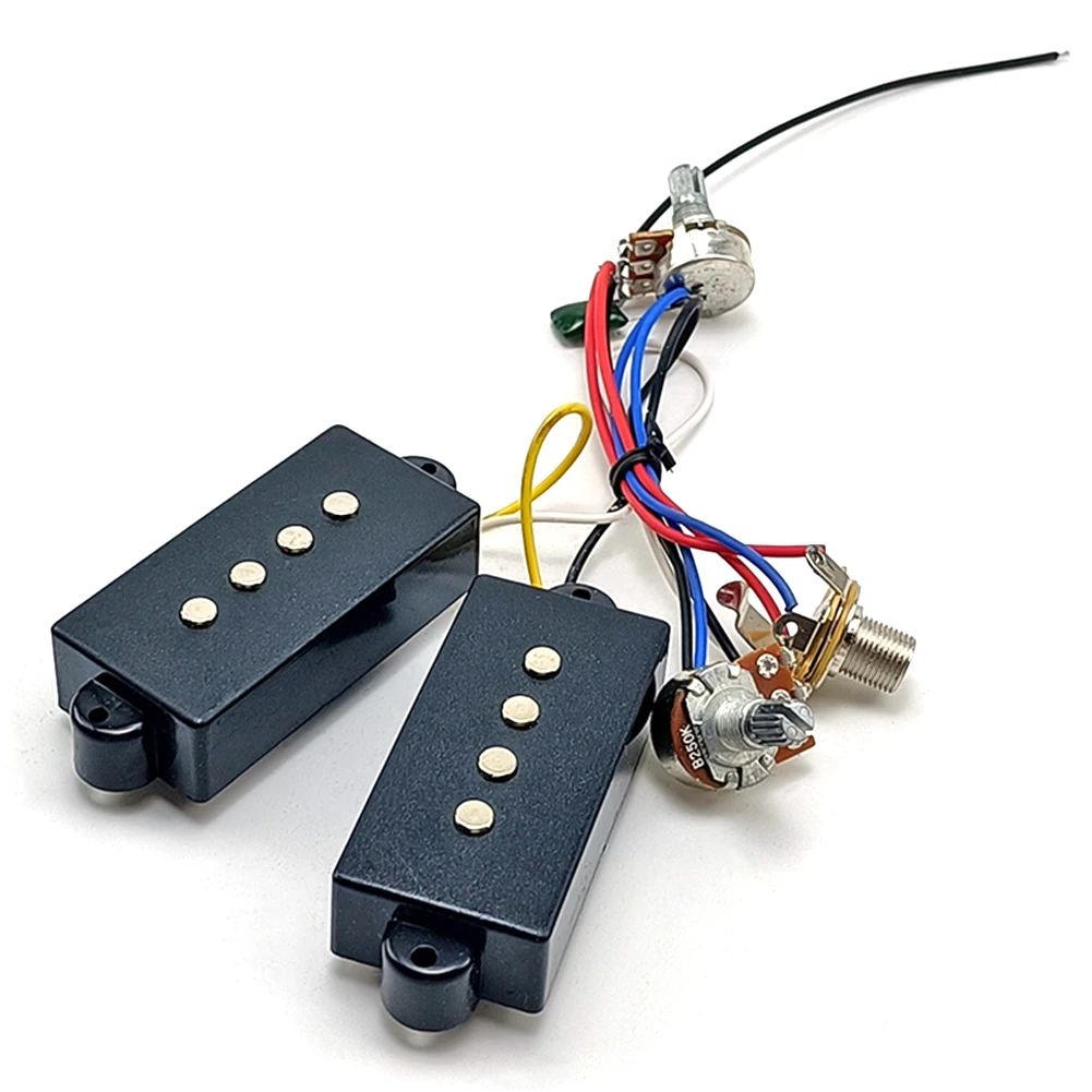 Chicote de fiação de controle de tom de guitarra baixo 4 cordas conjunto de captador de baixo circuito de pré-amplificador de baixo elétrico