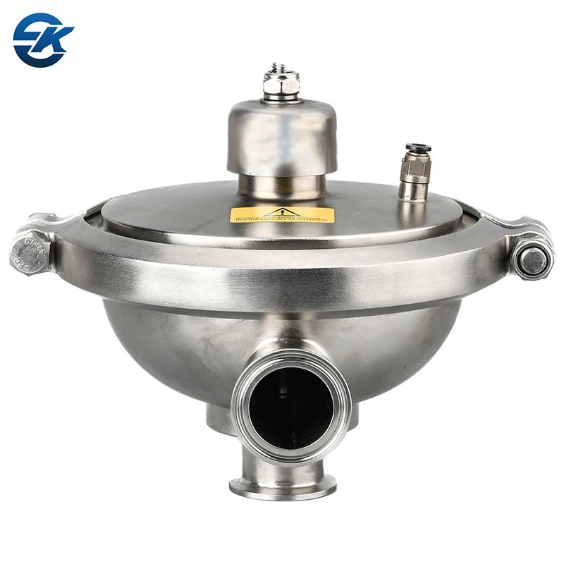 DN50 Food Grade Stainless Steel 304 316L CPMI CPMO Sanitary Tri Clamp Constant Pressure Diaphragm Valve