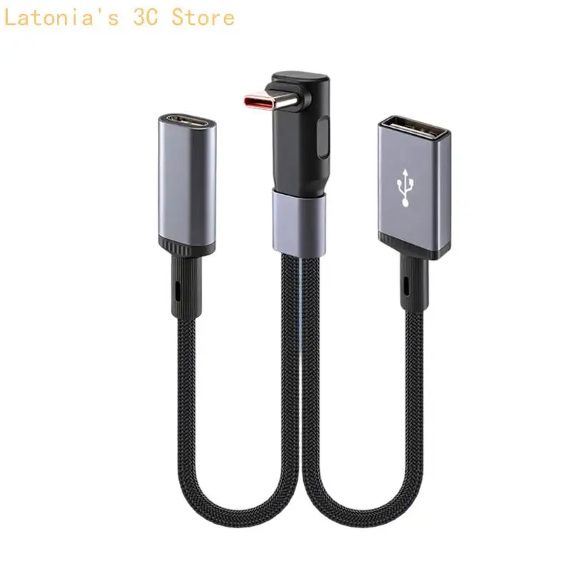 Nylon Braided USB C Splitter Cable 66W Charging for 2 Devices Simultaneously X3UB