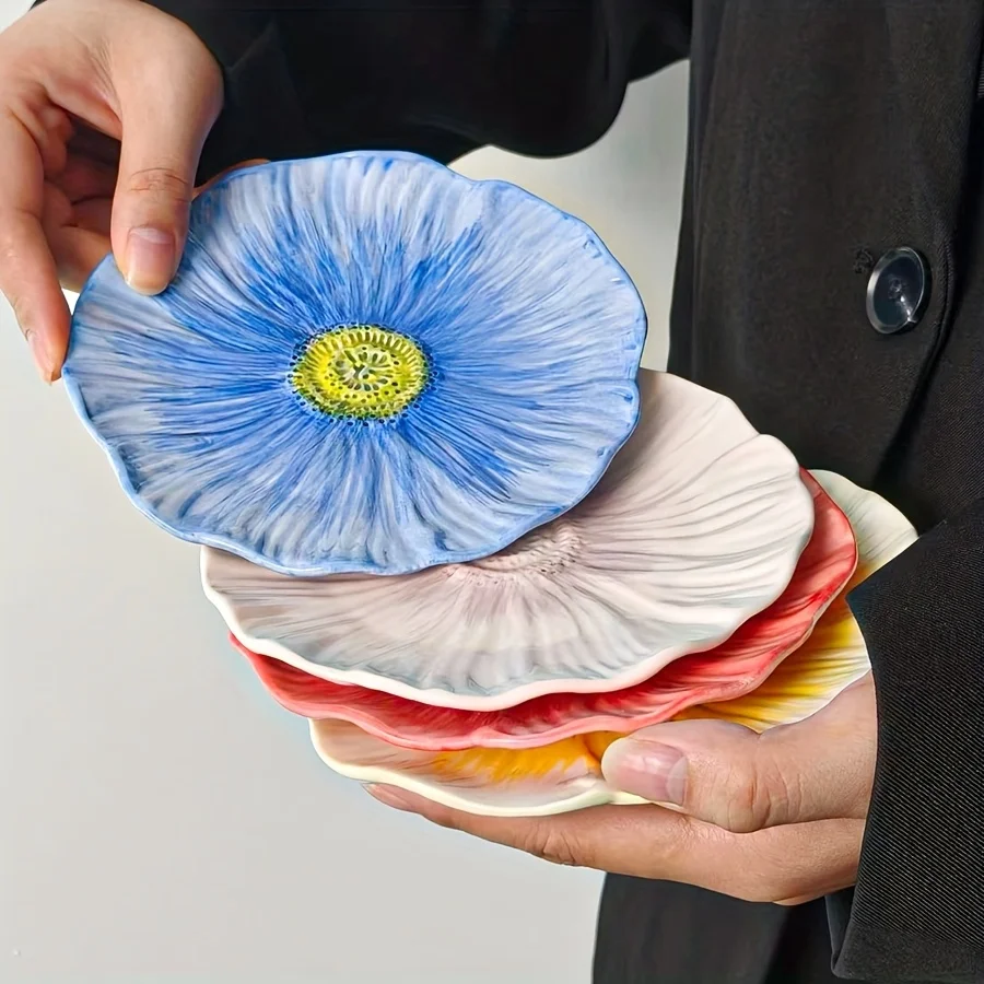 

6-дюймовые керамические тарелки с цветочным узором, изысканные блюда для десертов и послеобеденного чая, посуда для сервировки стола