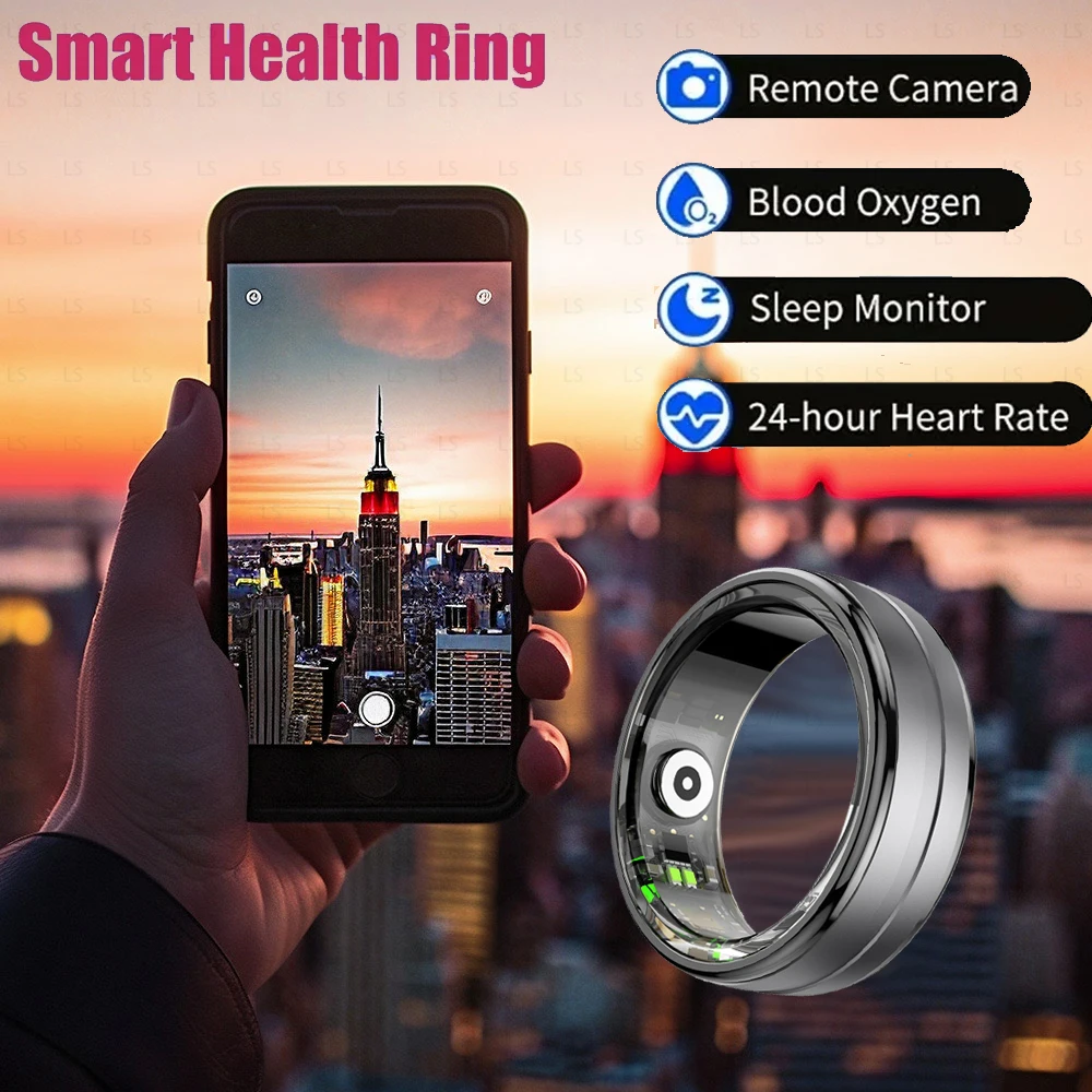 

Smart Ring Health Tracker Heart Rate Blood Oxygen Body Temperature Waterproof Suitable New Ring for Men Women IOS Android 2024