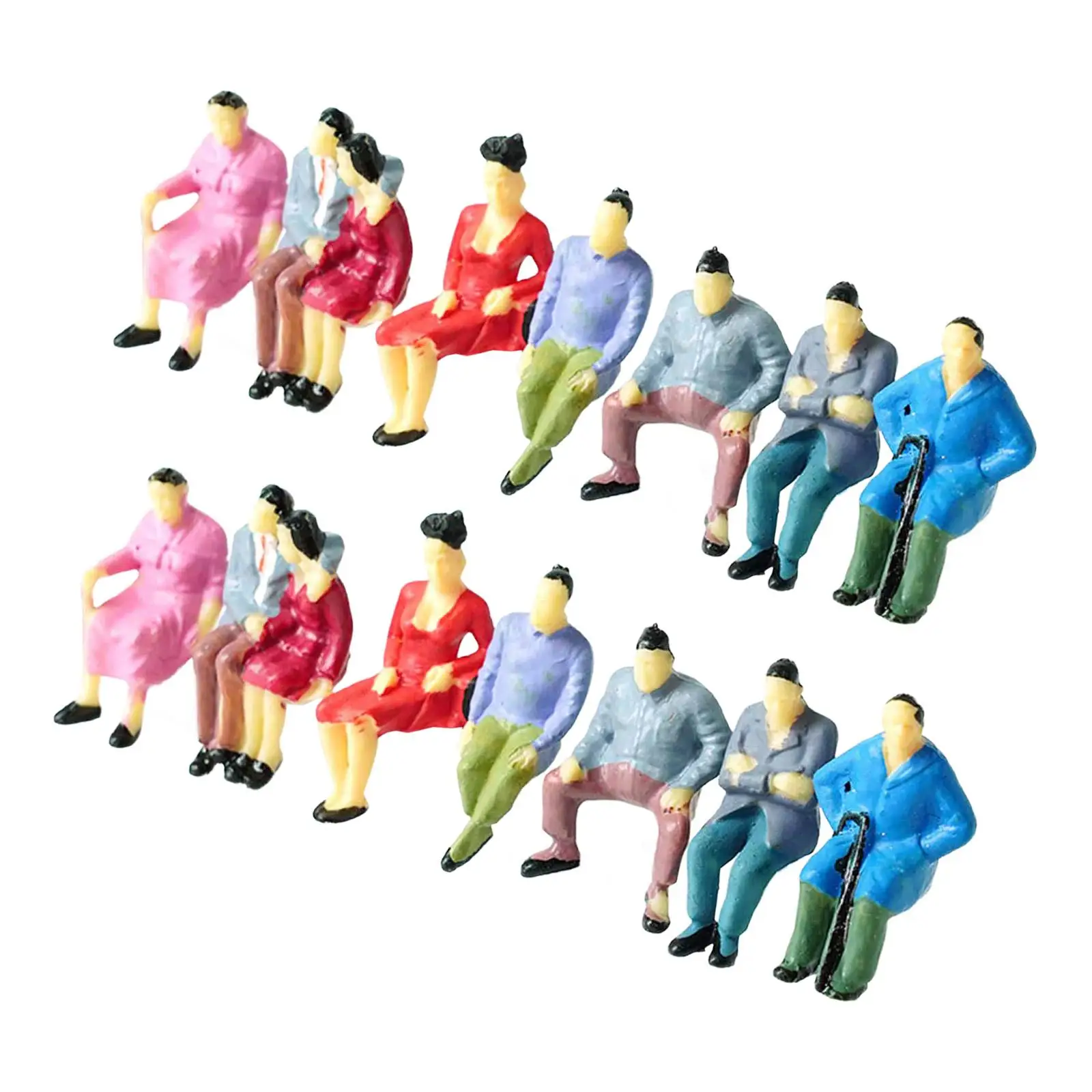 14Pcs Hand Painted Figures Gift,Photography Tiny Diorama Figures,Miniature People Figurines for Game Indoor Dollhouse Collector