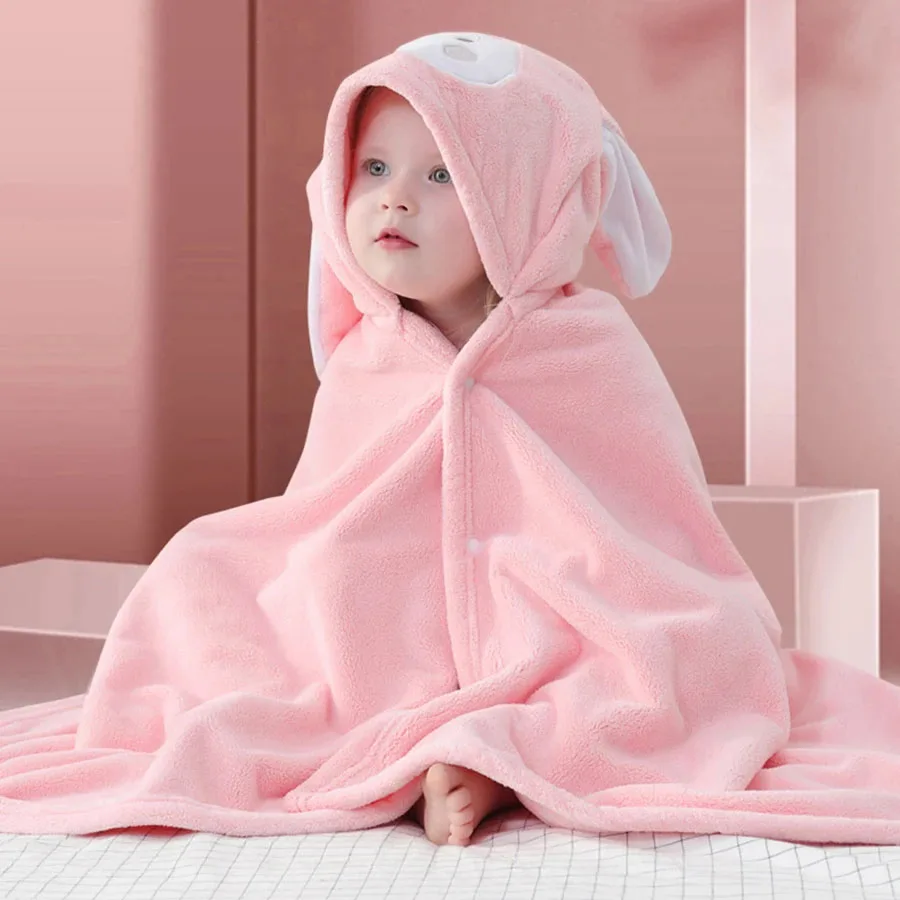 Baby Bath Towel Hooded Cartoon Animal Bathrobes Newborn Soft Blanket Toddler Bathrobe Warm Sleeping Swaddle Wrap for Boys Girls