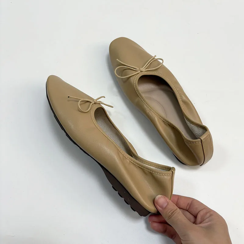 Plus Size 43 Modische Weiche Slip-On Schuhe für Damen, Lässige Ballerinas mit Schleifenknoten, Damen Tanzschuhe, Neu – Detail 17