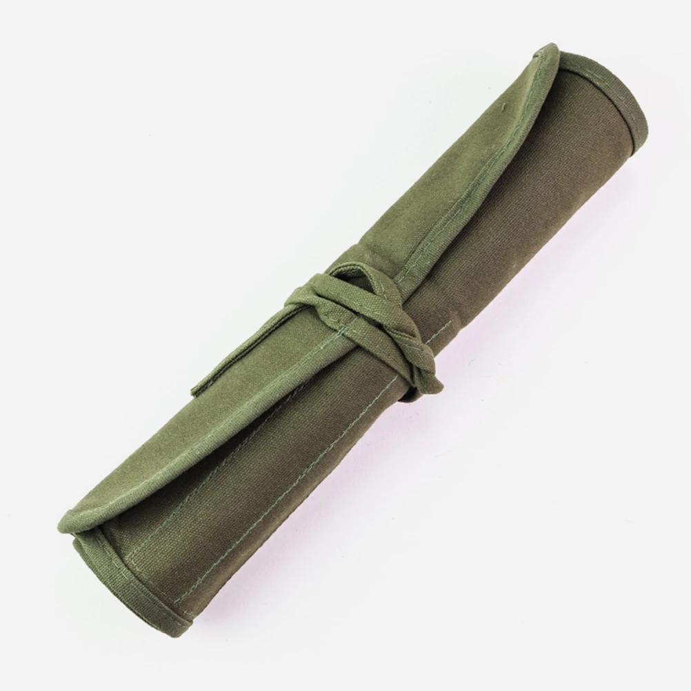 

Oil Paint Brush Storage Bag Large Capacity Canvas Artist Toolbox Carrier Green Portable Case Watercolor Supplies Multifunctional