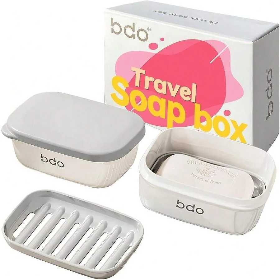 

Travel Soap Case, Leakproof Soap Container With Lid, Portable Bar Soap Holder For Traveling, Soap Dishe For Bathroom, Shower, G