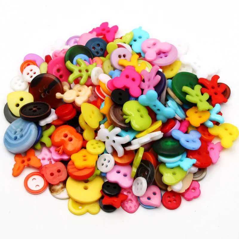 50Pcs Cartoon Resin Buttons Plastic Buttons For Kids Clothes Sewing Buttons Scrapbooking Garment DIY Apparel Accessories