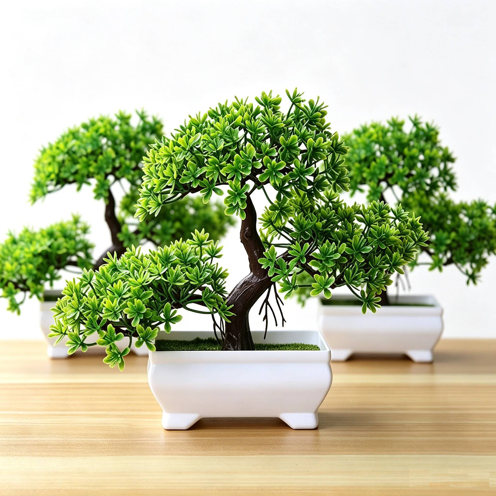 1/2Pcs Artificial Bonsai Tree Simulation Potted Plants Small Tree Fake Flower for Home Living Table Decoration Garden Ornaments