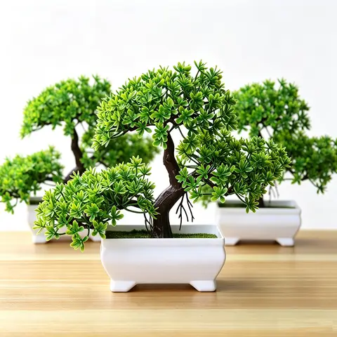 1/2Pcs Artificial Bonsai Tree Simulation Potted Plants Small Tree Fake Flower for Home Living Table Decoration Garden Ornaments