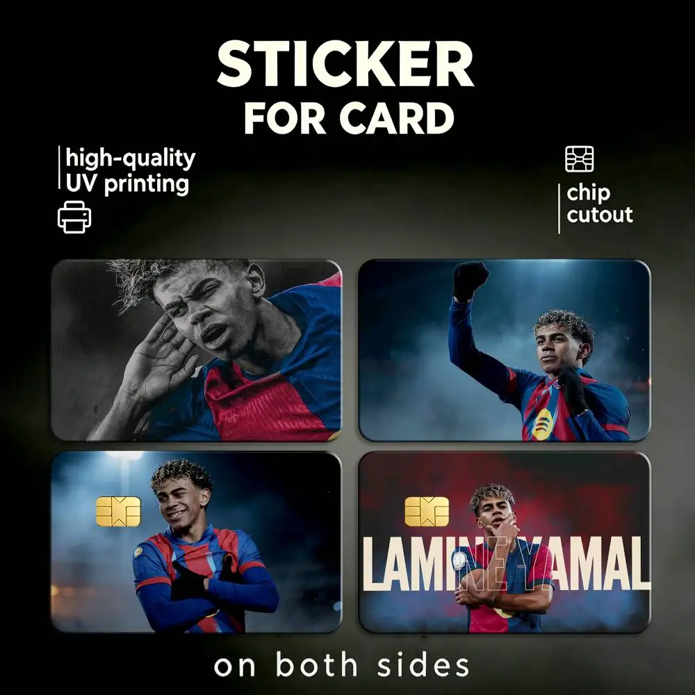 

Football 19 LY L-Lamine Y-Yamal HD Waterproof Card Skins Protective Stickers for Credit Bank Game Cards