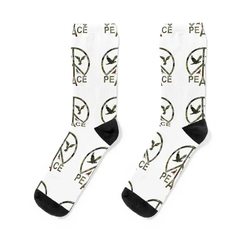 A retro vintage peace sign with flying doves Socks kids essential funny sock christmas gift Mens Socks Women's