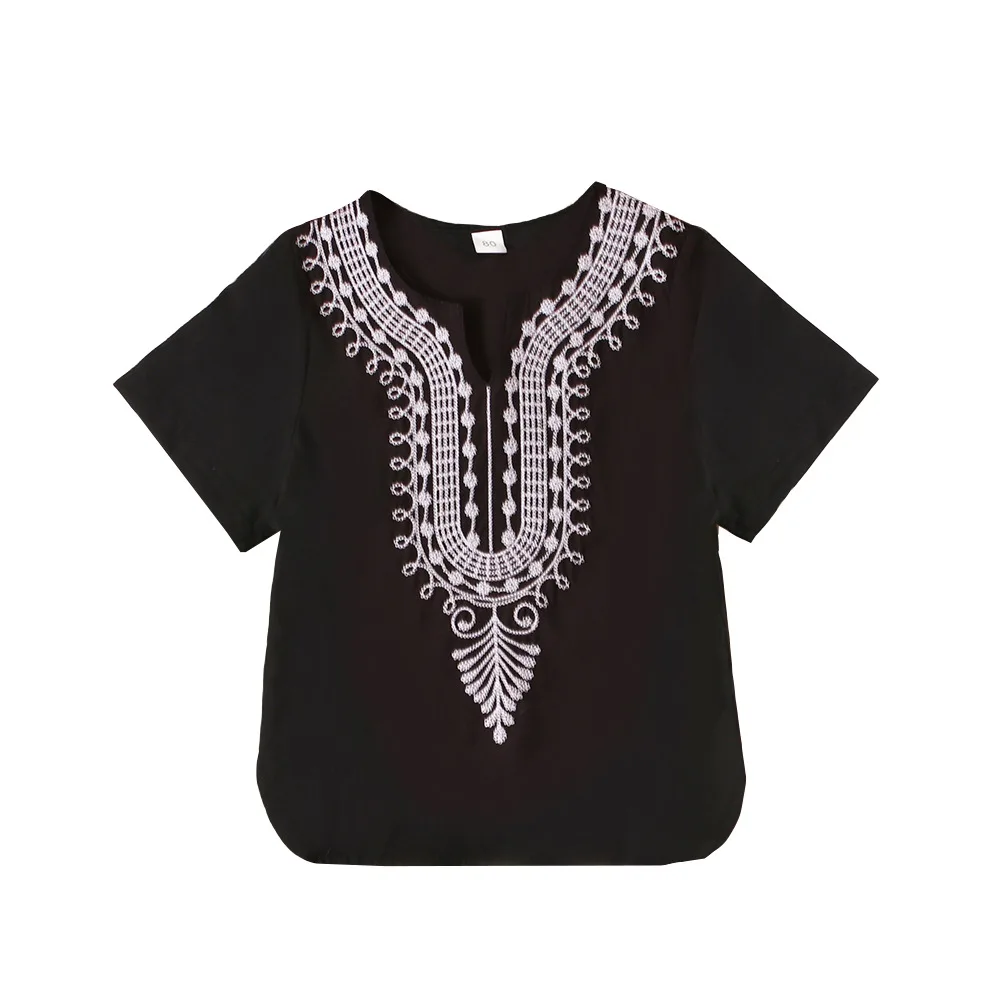 Koszulka dziecięca na Eid Ramadan 2025, modlitwa, chłopięca, islamski strój, bluzki dla chłopców i dziewcząt, koszulka z krótkim rękawem, muzułmańskie święta, ubrania arabskie