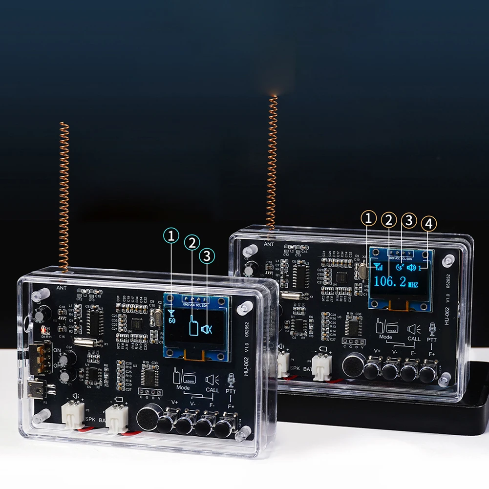 

DIY Talkie and Radio Kit with FM Frequency Meter and Dual Chip Receiver for Signal Strength and Noise Reduction