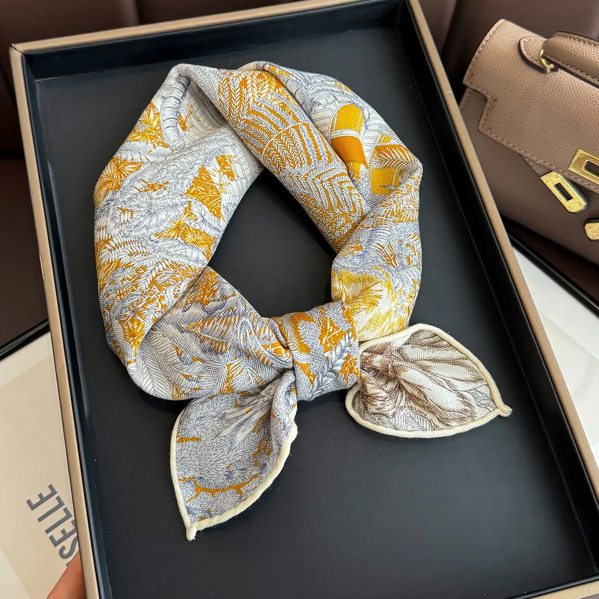 2026 100% الحرير الطبيعي وشاح من الصوف على الوجهين التفاف منديل الحجاب شال موضة 62 سنتيمتر أوشحة مربعة منديل الباشمينا المعطف #2