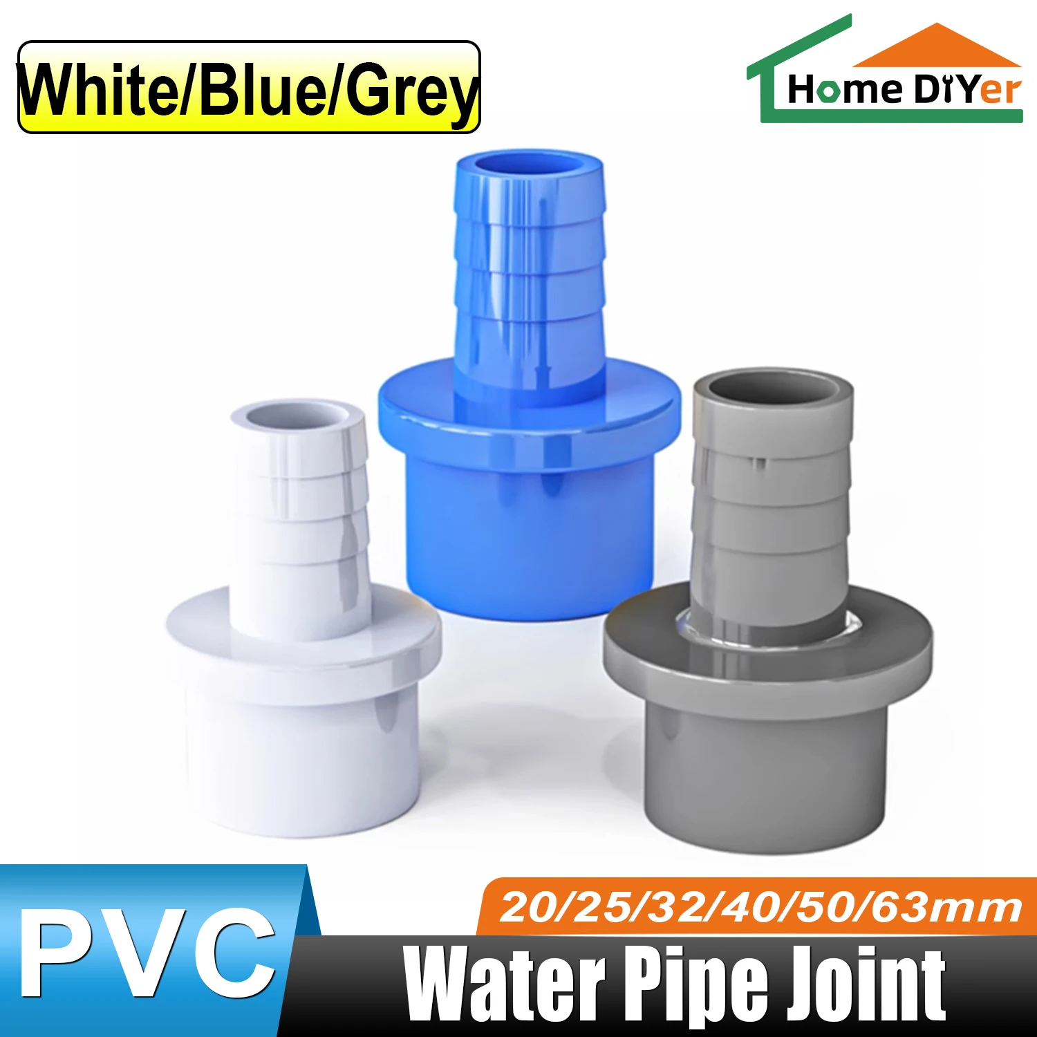 

20~32mm to 5/8/10/12/14/16/18/20/25mm PVC Hose Quick Connector Hard Tube Plastic Pagoda Joint PVC Pipe Adapter Fittings
