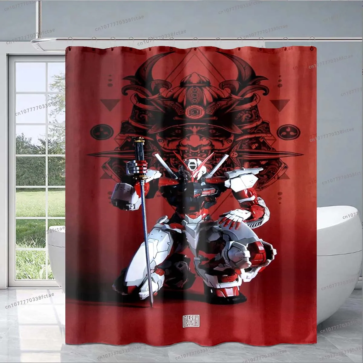 Gundam 3D Retro Anime Cartoon Shower Curtain for Adults and Kid's Bathroom Fashion Decoration Shower Curtain Kid's Birthday Gift