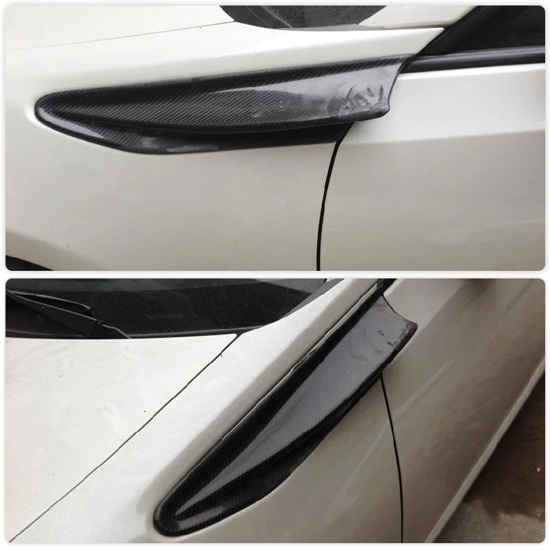 Car Front Side Fender Vent Trims for Toyota GT86 Scion FR-S 2012-2016 Racing Front Canards Side Air Vent Cover Fins Carbon Fiber