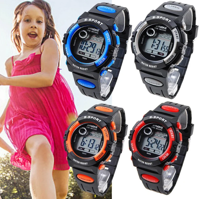 Children Luminous Electronic Watches Dial Waterproof Multi-function Alarm Clocks LED Digital Wrist Watch for Boys and Girls