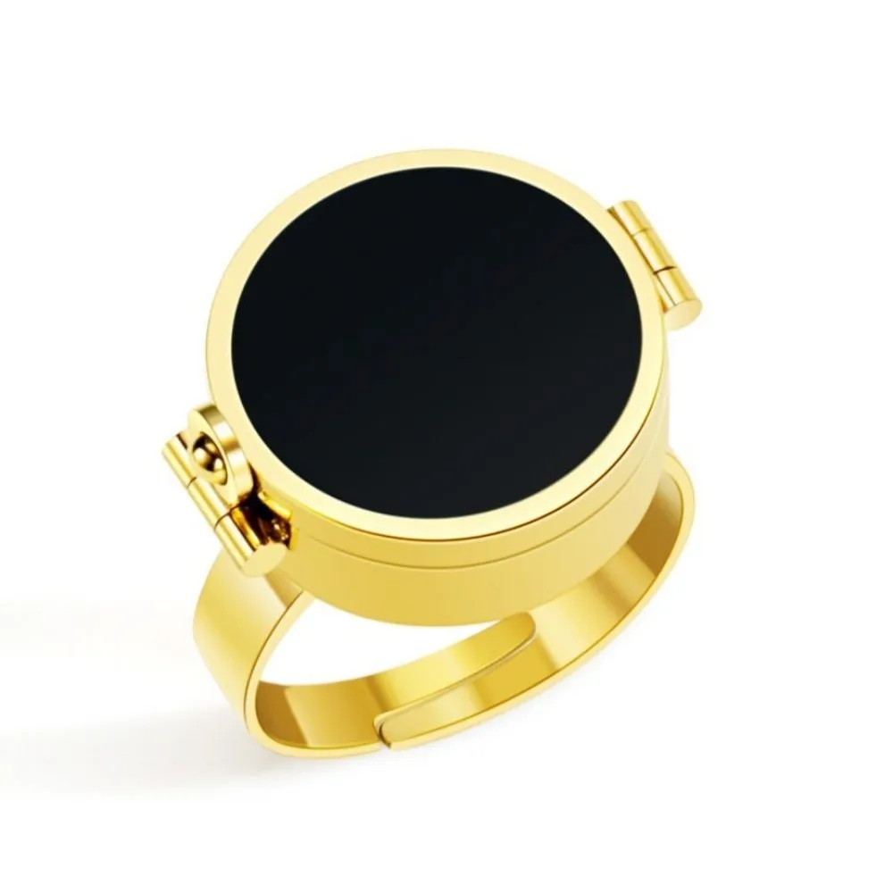 Creative Lipstick Finger Ring Adjustable Portable Lip Balm Storage Container Stainless Steel Multifuntional