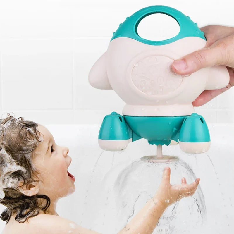 

Rocket Baby Water Toys Swimming Spray Rotating Shower Bath Toys Cute Little Submarine Rocket Bathing Bathtub Toys For Kids gift