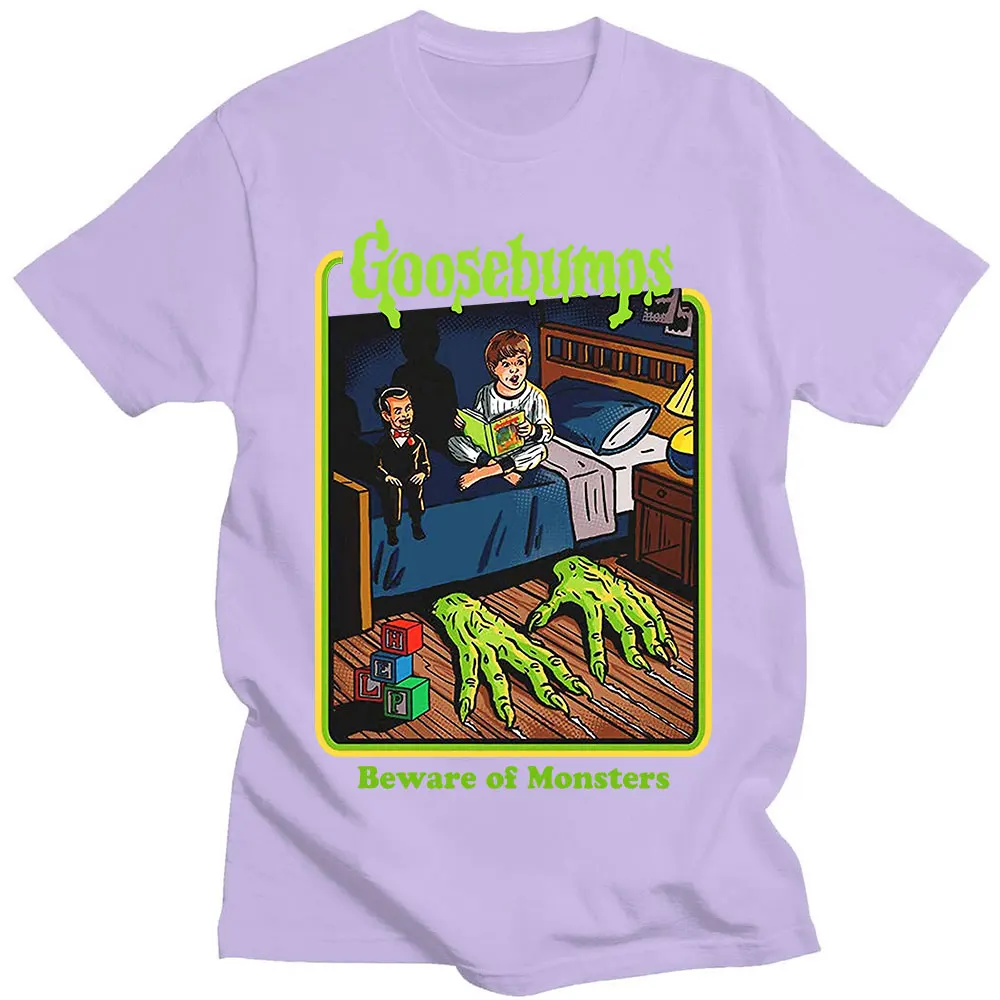 Goosebumps Beware of Monsters Blood Horror Active of T-shirts Men\'s Vintage Anime Oversized T-Shirt Streetwear Unisex Clothing