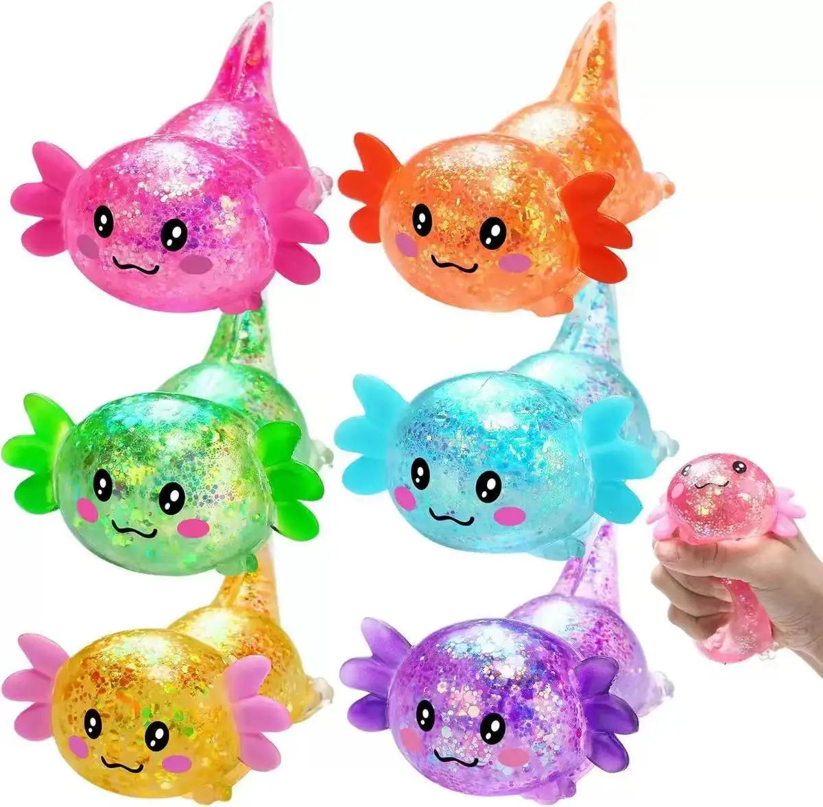 

Axolotl Squishy Toy Cute Slow Rising Fidget Toy Soft Squeeze Sensory Toy for Adults Stress Relief Squeeze Toys for Anxiety