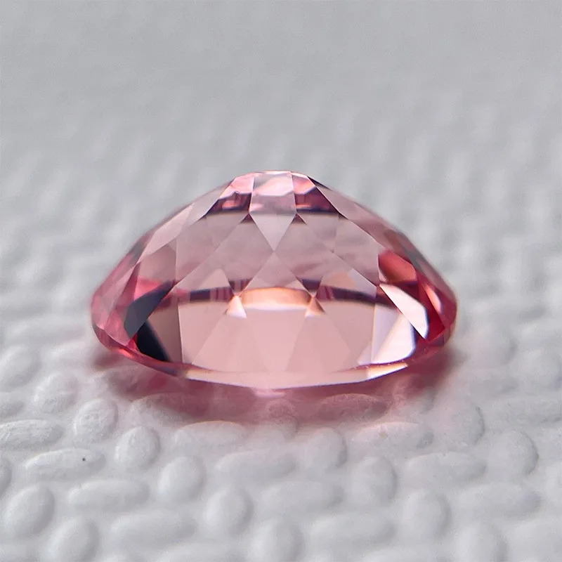Laborgezüchteter Saphir, oval geschliffen, Sonnenaufgangsrosa Farbe, DIY-Charms, Schmuck, Ringe, Ohrringe, Herstellung, Hauptmaterialien wählbar, Zertifikat – Detail 4