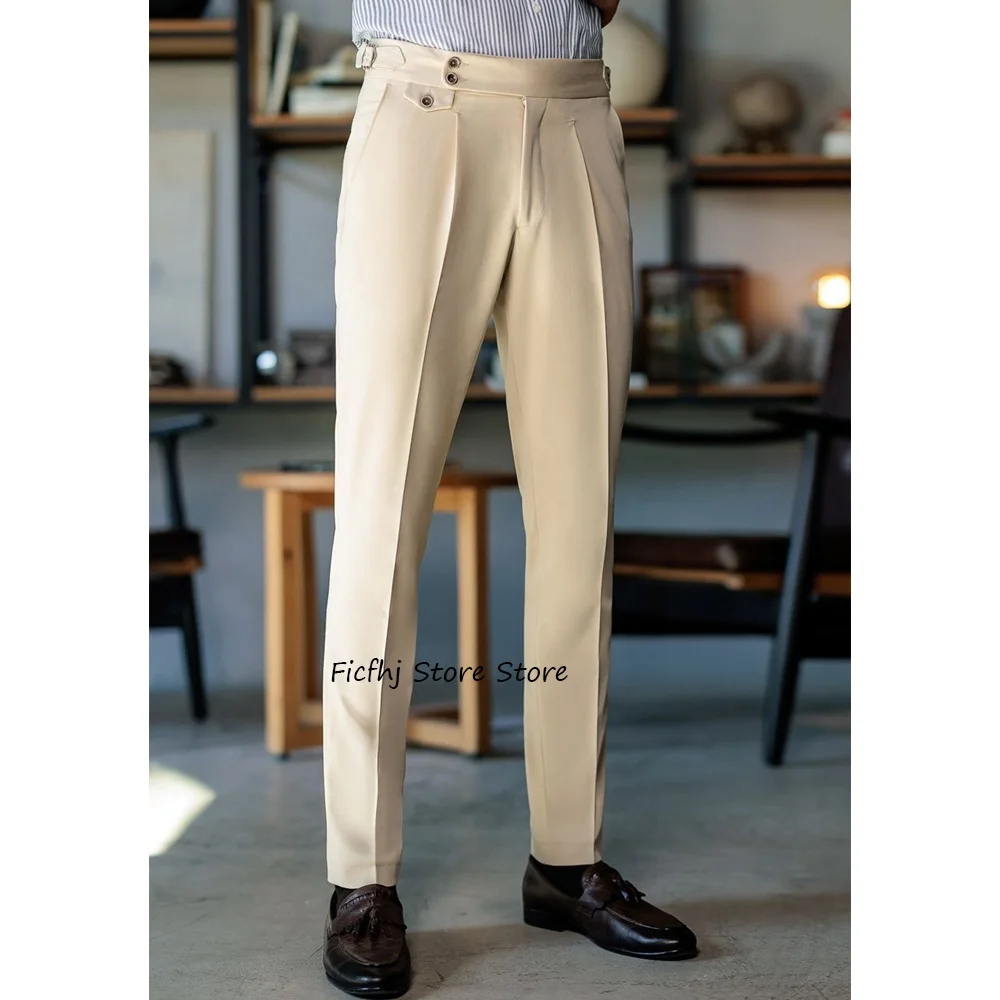 

Business Casual Classic Men's Pants for Man Trousers Straight Leg Polyester Solid Color Work Trouser Tailoring Clothing