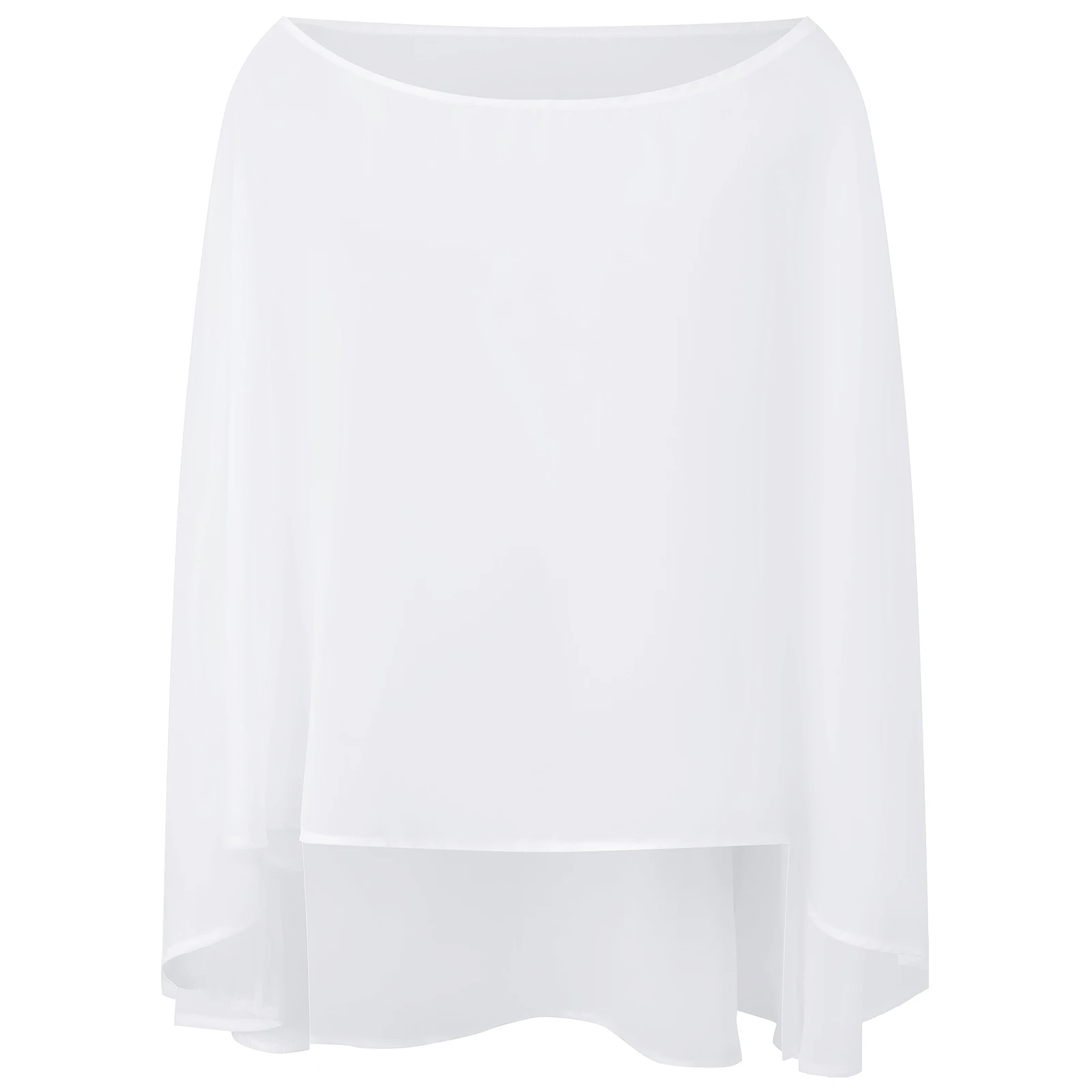 Black Sheer Asymmetrical Poncho for Women Solid Color Off Shoulder Blouse Elegant Loose Tops for Evening Party