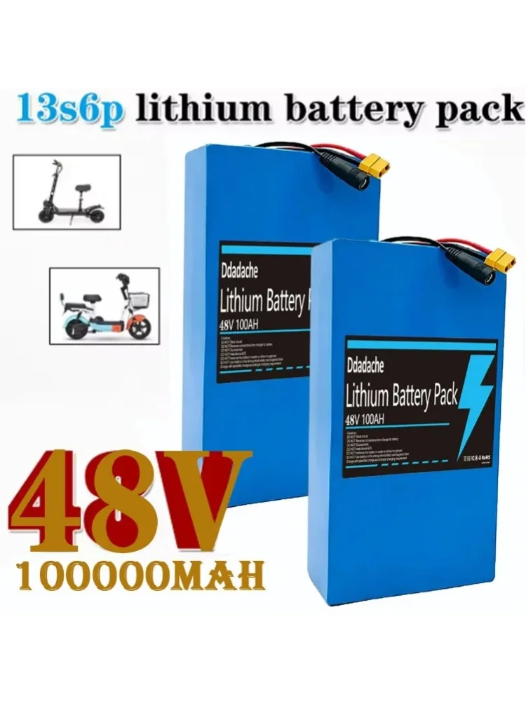 100Ah 48V 100% Neue 13S6P Batterie Original Lithium-Akkupack 2000W Citycoco Motorroller-Batterie mit integriertem 50A BMS