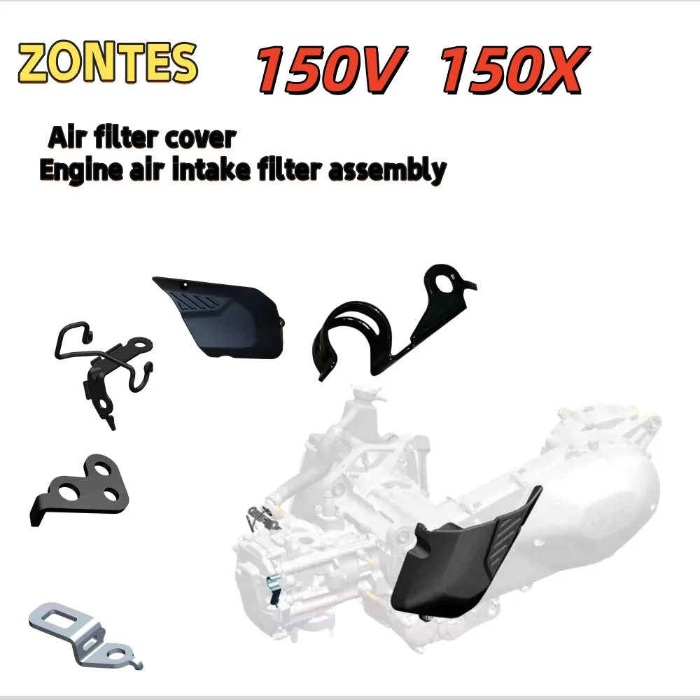 Genuine OEM Part: Air Filter Decorative Cover & Intake Filter Assembly for ZONTES 150X/150V Scooters