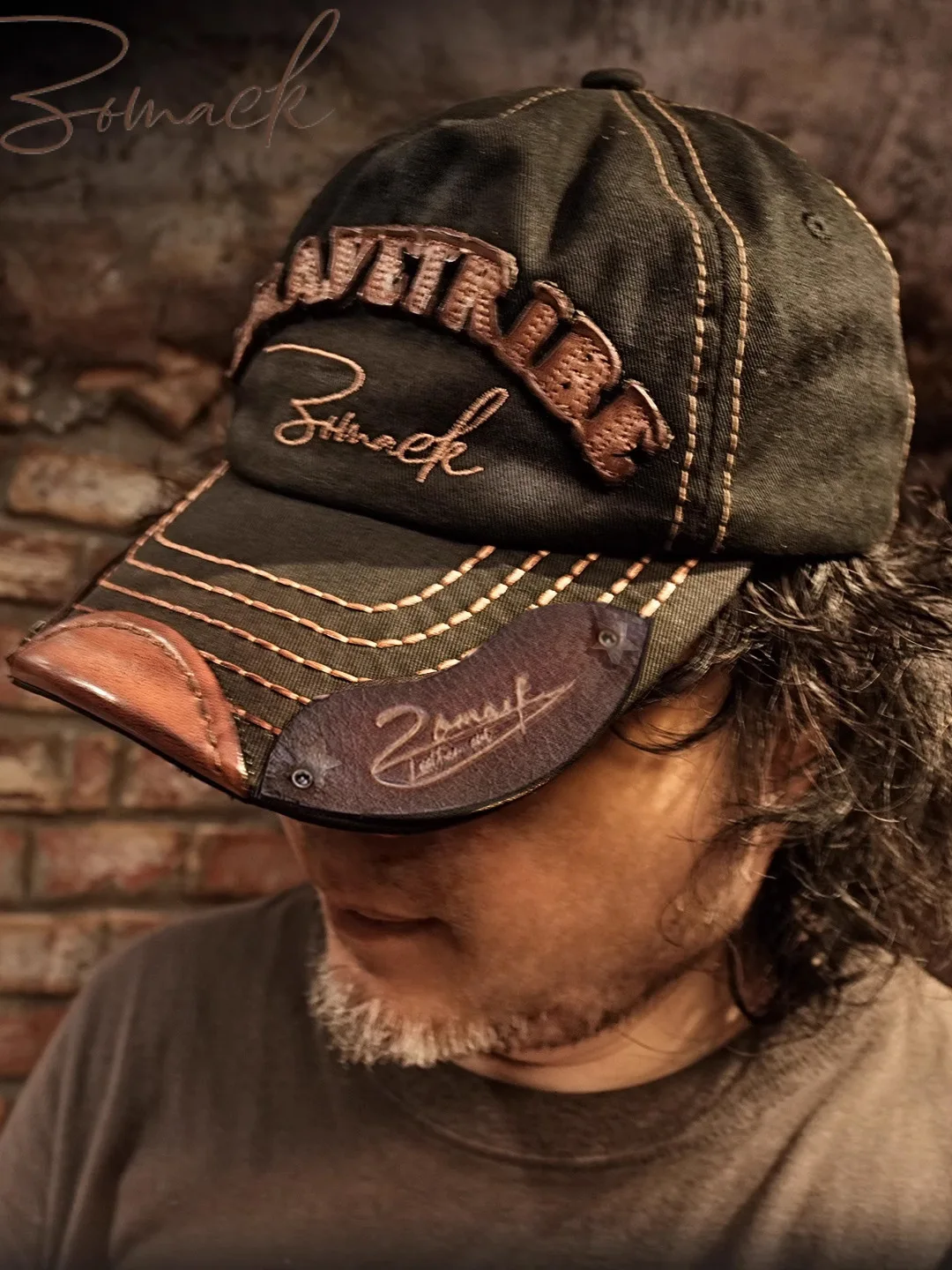 Baseball Cap Men's Summer Letters Handmade Old Waste Soil Style