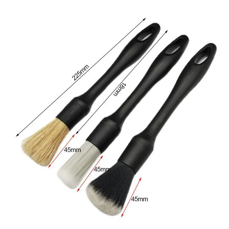 3PCS Car Detailing Crevice Brush Set Auto Interior Detail Cleaning Brushes