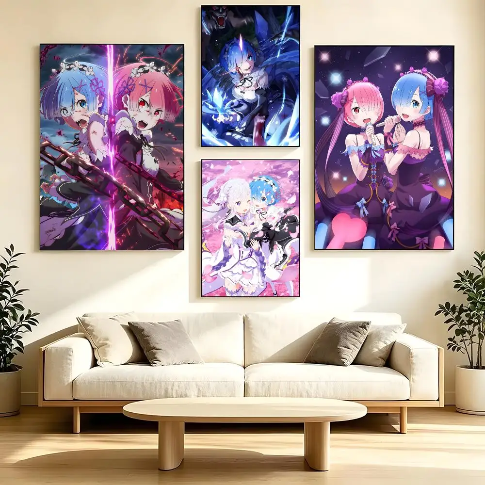Anime Re:Zero Poster Poster High Quality Wall Art for Home Office Bedroom Living Room Perfect