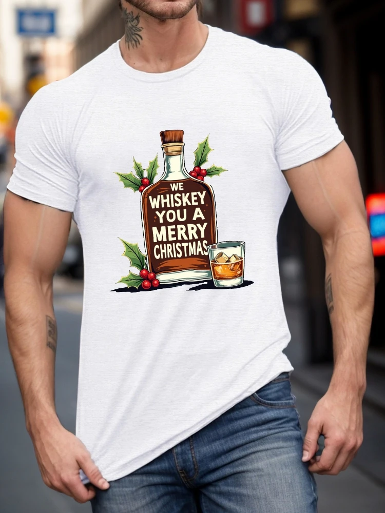 YOU A MERRY CHRISTMAS Graphic design -100% cotton summer O-neck short sleeve casual printed men's T-shirt.
