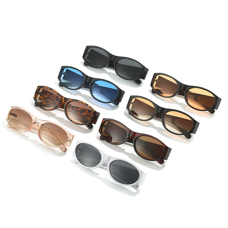 2024 Oval Sunglasses Women Fashion Luxury Brand Round Sun Glasses Ladies Classic Yellow Big Frame Goggle Eyewear UV400